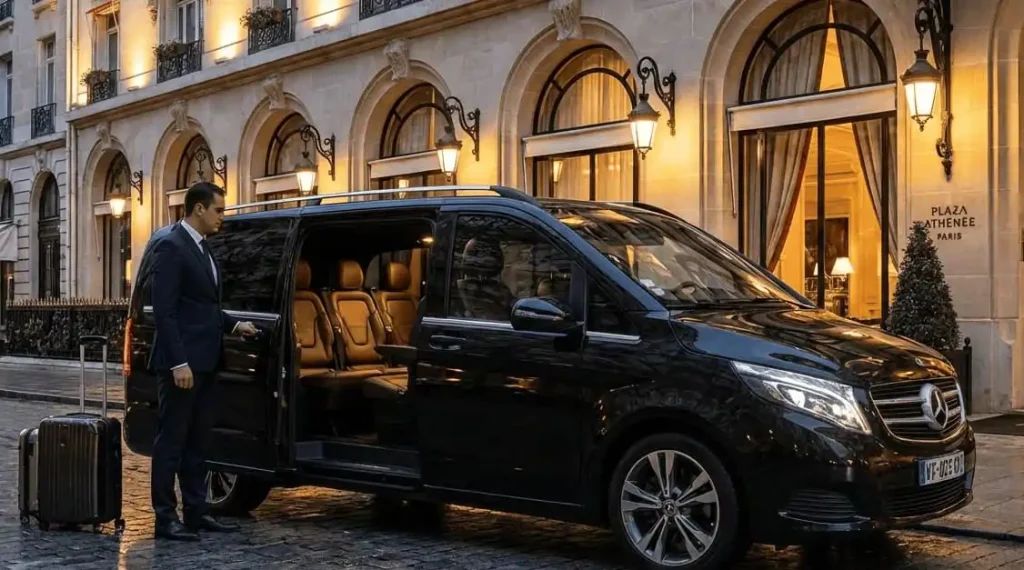 Transfert aeroport vers hotel et palace parisien avec chauffeur